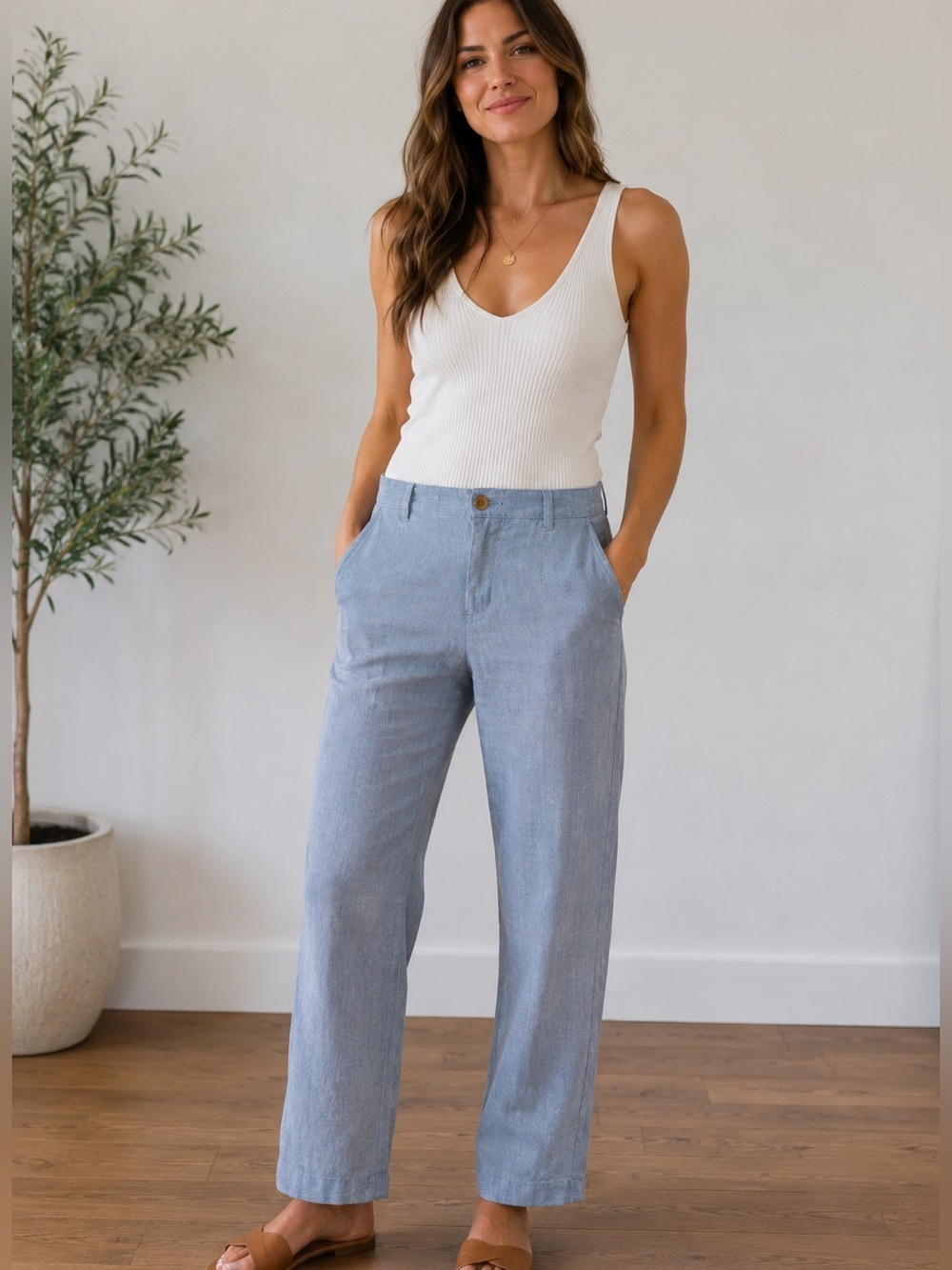 GAP Blue Denim Straight Leg Pants